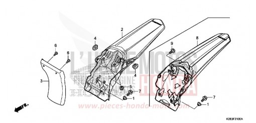 GARDE-BOUE ARRIERE CRF125FH de 2017